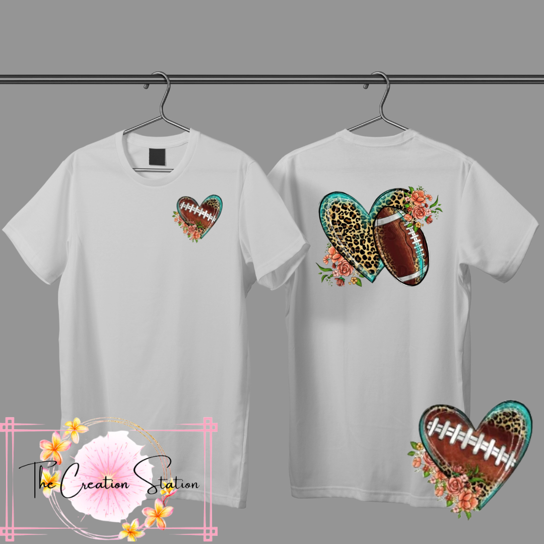 Pocket Patch Leopard Heart Football