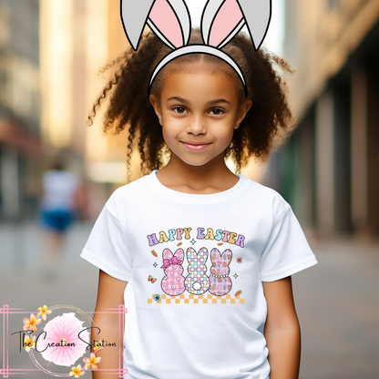 Happy Easter Three Bunnies