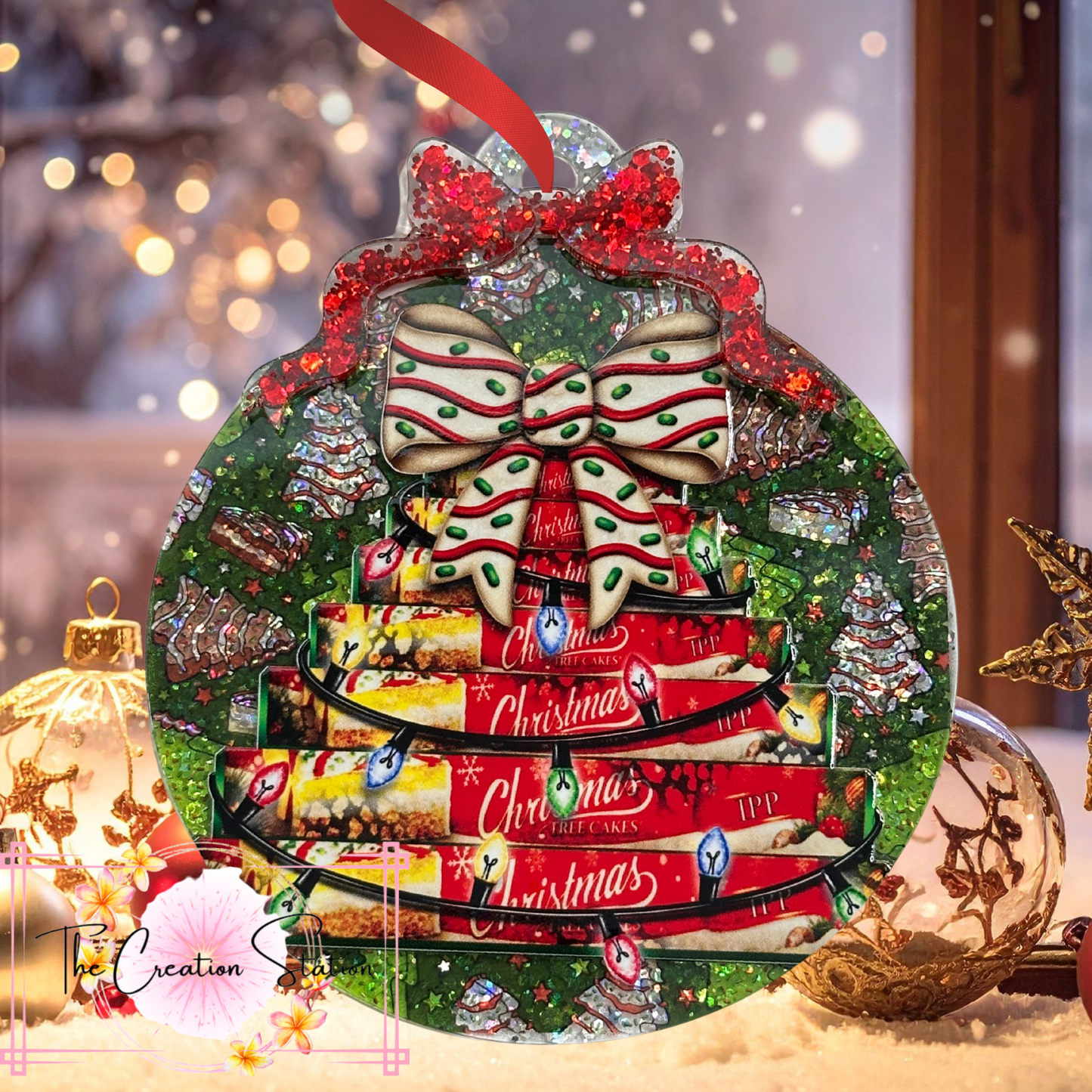 Christmas Tree Cake Bow