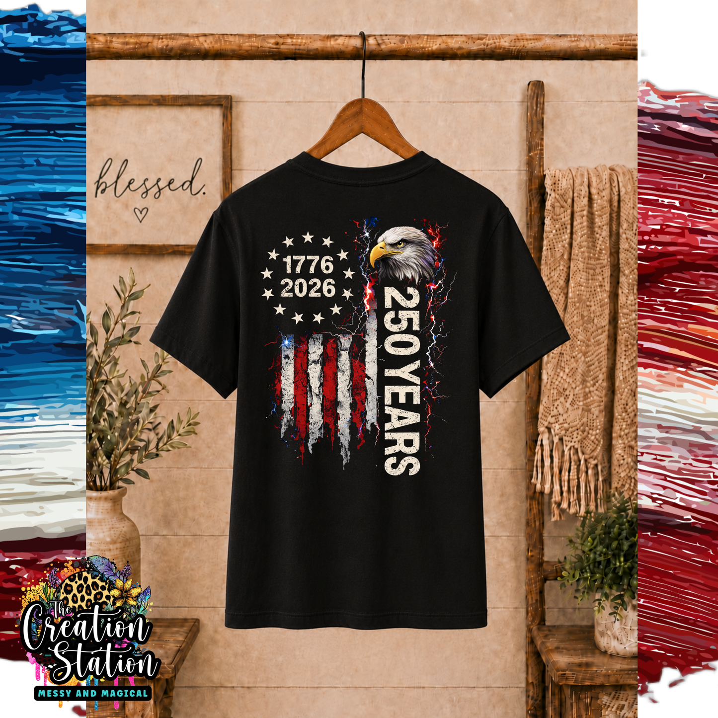 250 Years Eagle Back of Shirt