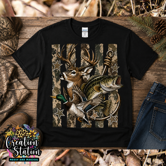 Deer, Fish, Duck