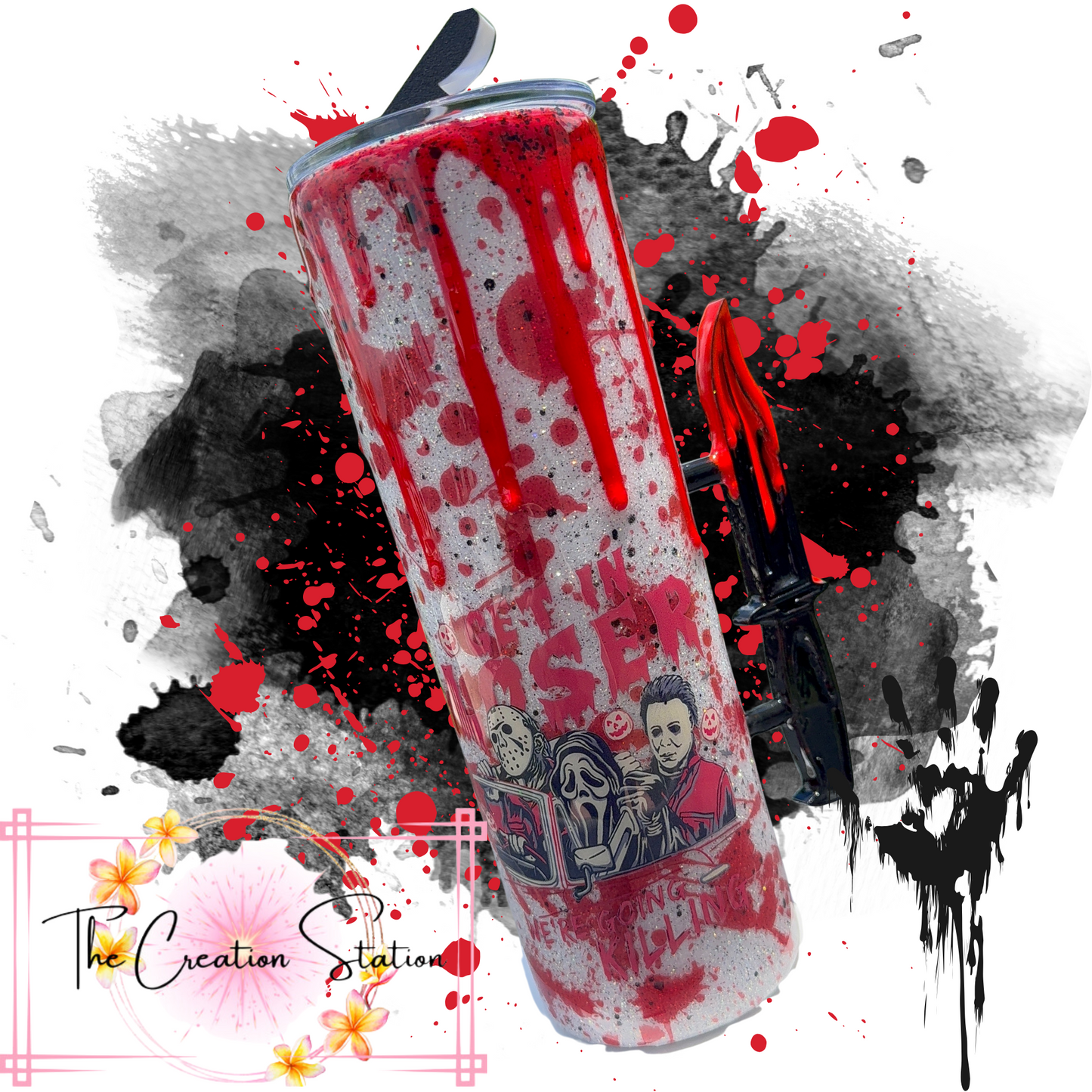 Get In Loser 30oz with Knife handle and straw topper