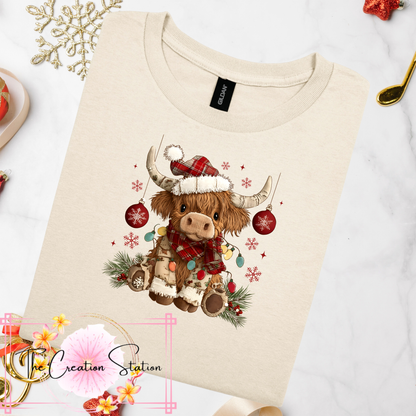 Highland Christmas Cow