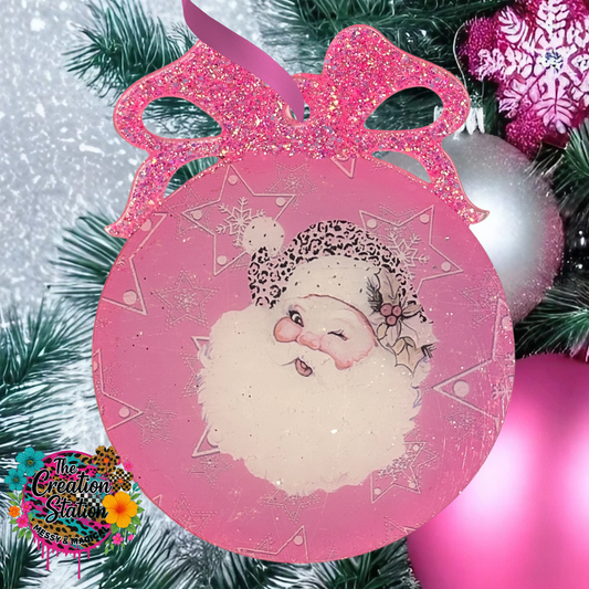 Pink Santa Leopard Hat