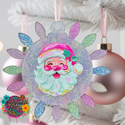 Pink Santa with Lights