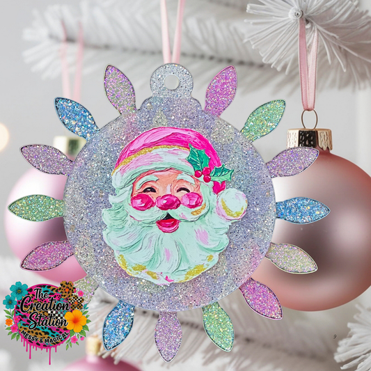 Pink Santa with Lights