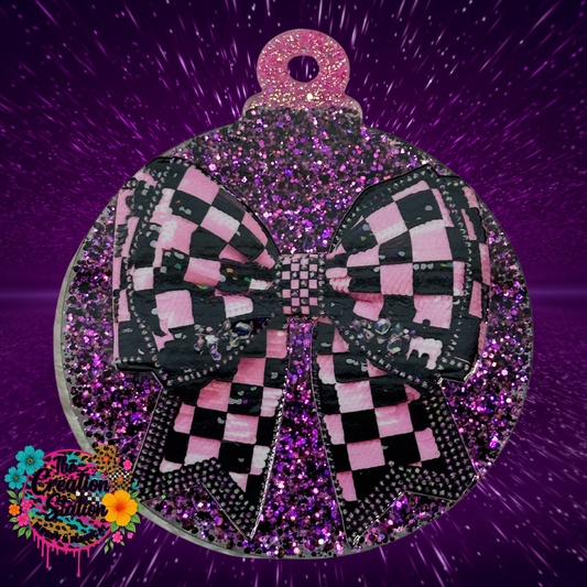 Purple Check Bow